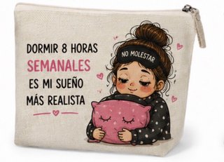 Neceser con dibujo de chica durmiendo