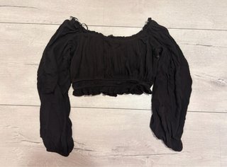 Camisa corta negra manga larga