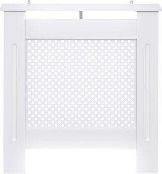 Cubierta de Radiador Moderna de Rejilla en MDF, Cubierta Portátil para Casa y Oficina, 78X82X19 Cm, Blanca