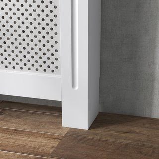 Cubierta de Radiador Moderna de Rejilla en MDF, Cubierta Portátil para Casa y Oficina, 78X82X19 Cm, Blanca