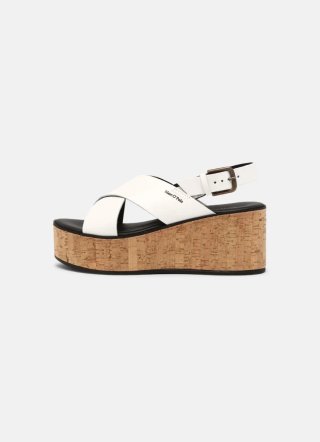 Sandalias cuña piel blancas Marc O'Polo Talla 38