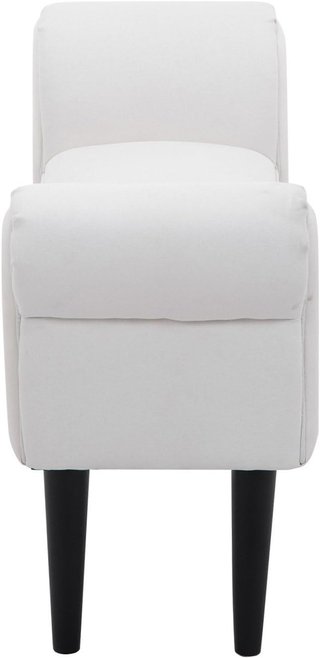 Banco Zapatero Con Brazos Enrollados, Banco Tapizado para Entrada, Blanco, 102X36X51Cm