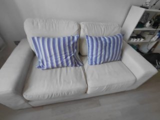 Divano letto in tessuto e pelle
