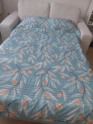 Divano letto in tessuto e pelle