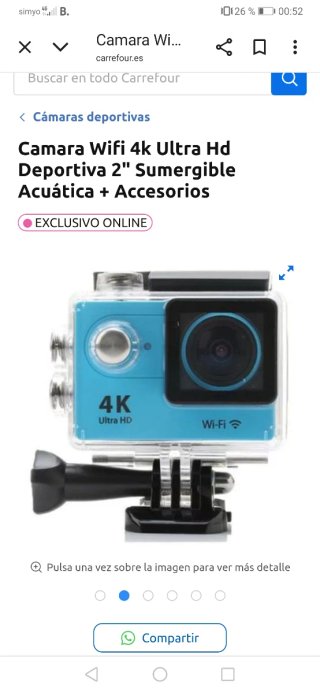 Cámara de Acción 4K Ultra HD WiFi
