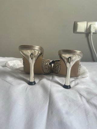 Mules / Sandalias de tacón trenzadas Zara talla 38