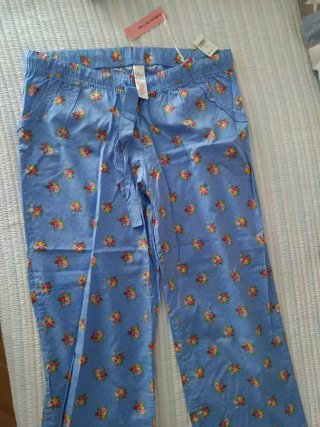 Pantalones de pijama florales azules
