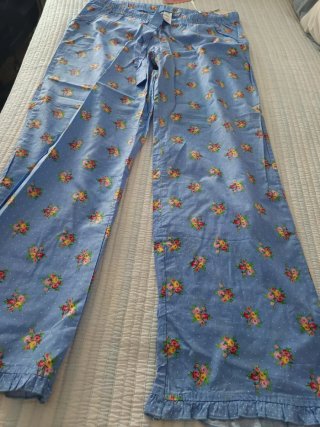 Pantalones de pijama florales azules