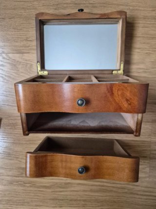 Joyero madera con espejo 20x13x12cm