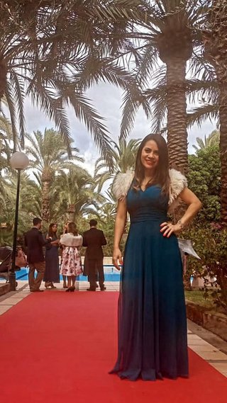 Vestido largo azul