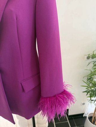 Blazer Zara Plumas Morado