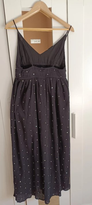 Vestido Sfera negro con detalles plateados