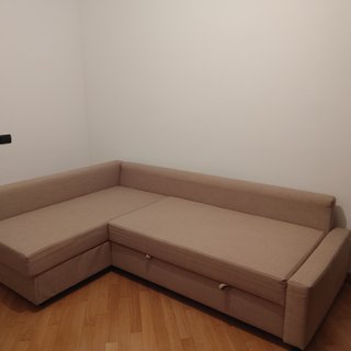 Divano letto angolare Ikea beige tessuto