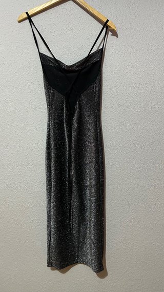 Vestido brillante plateado y negro nuevo talla Xs