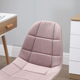 Silla de Oficina Giratoria, Diseño Ergonómico y Regulable Sin Brazos, Rosa, 59X59X81-91Cm