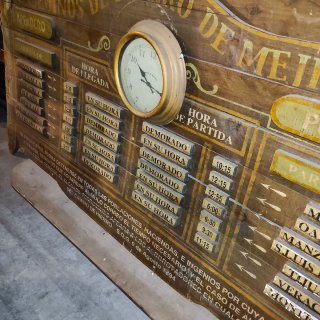 Panel Antiguo Ferrocarril Horarios Trenes México