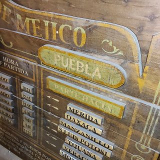Panel Antiguo Ferrocarril Horarios Trenes México