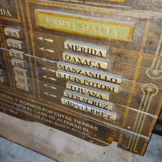 Panel Antiguo Ferrocarril Horarios Trenes México