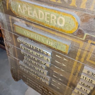 Panel Antiguo Ferrocarril Horarios Trenes México