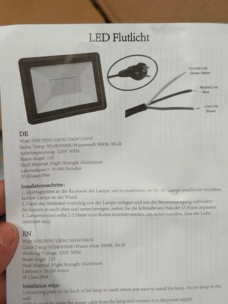 Foco LED Trabajo 100W IP66