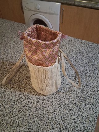 Bolso saco rafia Mango