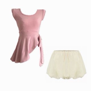 Conjunto vestido rosa y blanco