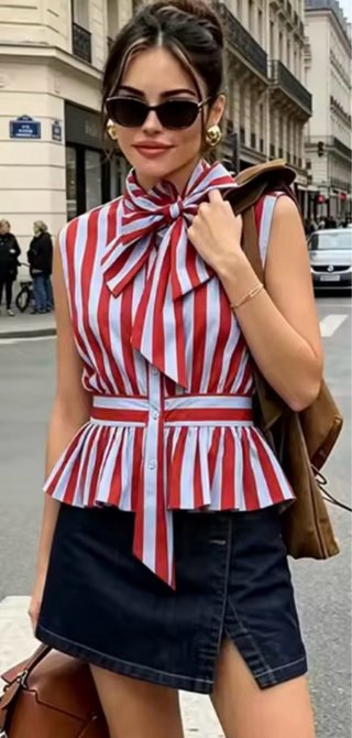 Camisa Zara rayas lazo