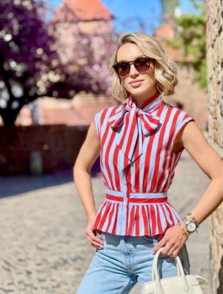 Camisa Zara rayas lazo