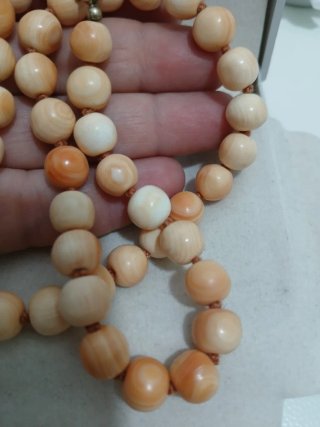 Collana corniola perle beige arancio