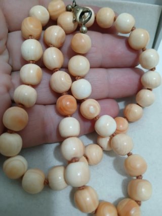 Collana corniola perle beige arancio
