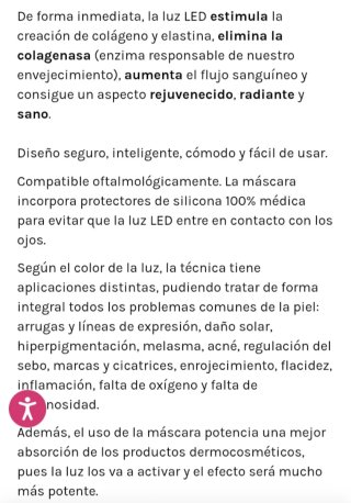 Mascara Facial LED Unicskin Blanca. NUEVA
