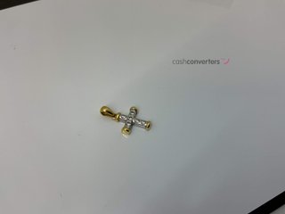 crucifijo oro 18k con piedra con diamante