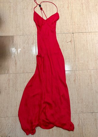 Vestido Zara Satén Rosa Fresa Nuevo etiqueta S