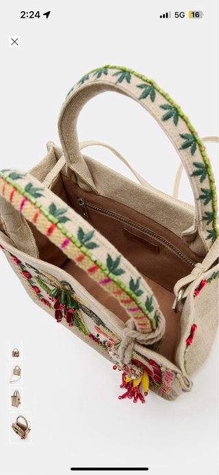 Bolso Zara con abalorios y bordados