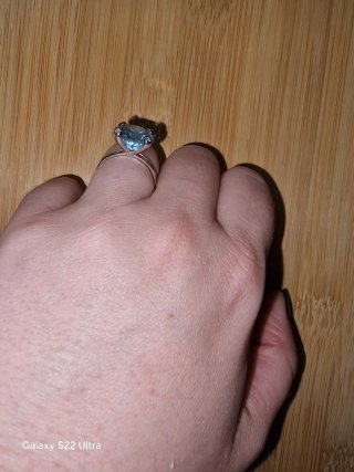 Anillo Oro Blanco Topacio y Brillantes Tous