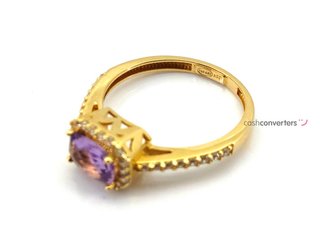 sortija oro 18k con piedra con circonita