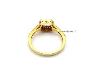 sortija oro 18k con piedra con circonita