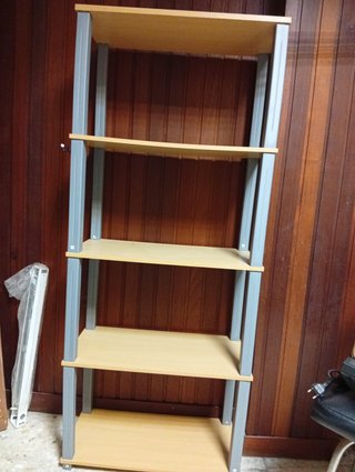 Estantería madera beige/gris