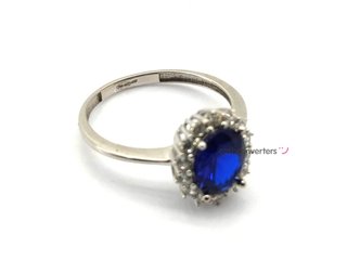 sortija oro 18k con piedra con circonita