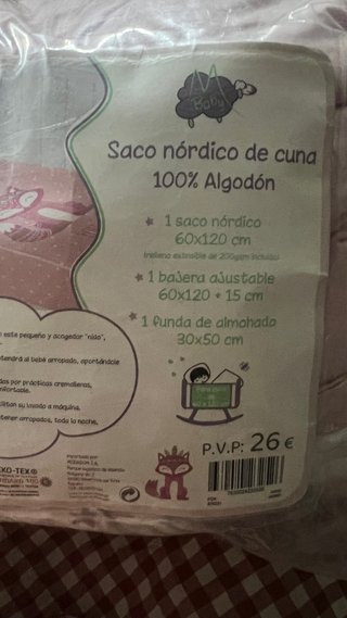 Saco Nórdico Cuna 100% Algodón