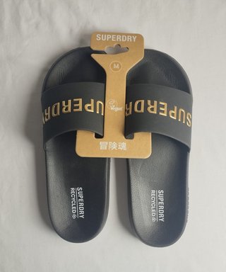 0086 Chanclas sandalias Superdry negras T 41 (M)