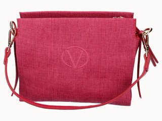 Bolso lino fucsia con flor