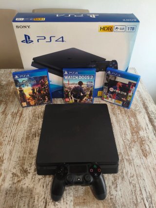 Consola PS4 Slim 1TB + 1 Mando + 3 Juegos