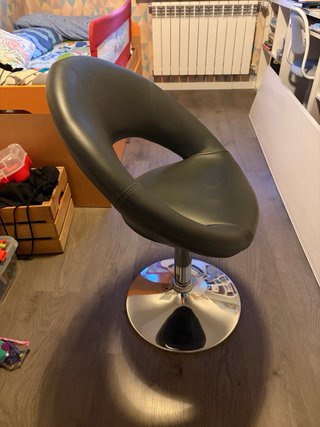 3+1 Sillas de diseño gris en polipiel