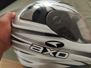Casco Axo gris y blanco L (59)