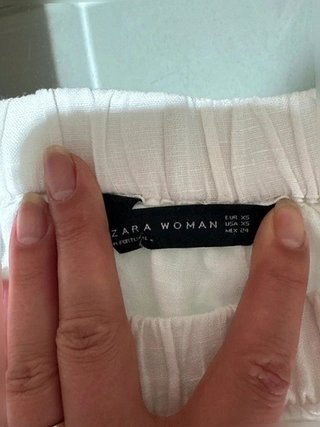 Blusa Zara Woman Lino Blanco Talla XS Hombros Descubiertos