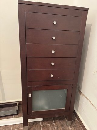 Mueble Baño Madera Marrón con espejo y cajonera