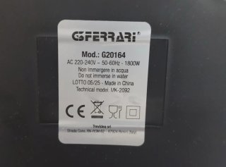 BATIDORA AMASADORA FERRARI G20164 NUEVA 1800W
