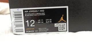 Air Jordan 1 Mid Negro Gris Blanco T.46