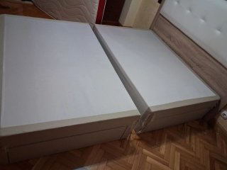 Cama 150 cm con cabecero basé tapizada  y colchon